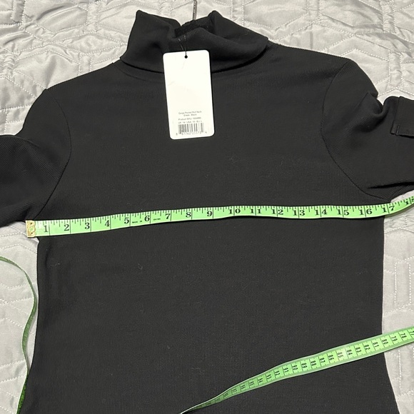 Sz 10⭐️NWT Saint + Sofia Cotton Black Ribbed Turtleneck Dress with Cargo pocket - Picture 10 of 10